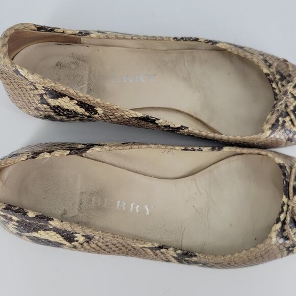Burberry Snake Print Bow Ballerina Flats 8.5 - Picture 7 of 11